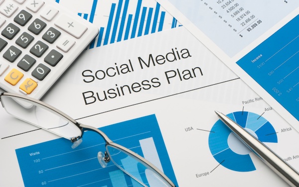 Close up of a social media business plan